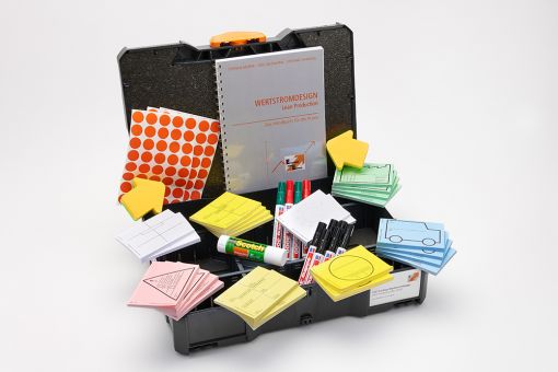 Koffer mit Moderationsmaterial für Wertstromdesign Lean Production